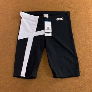 Arena Mens 38 Black White Diamond Swim Jammer NWT